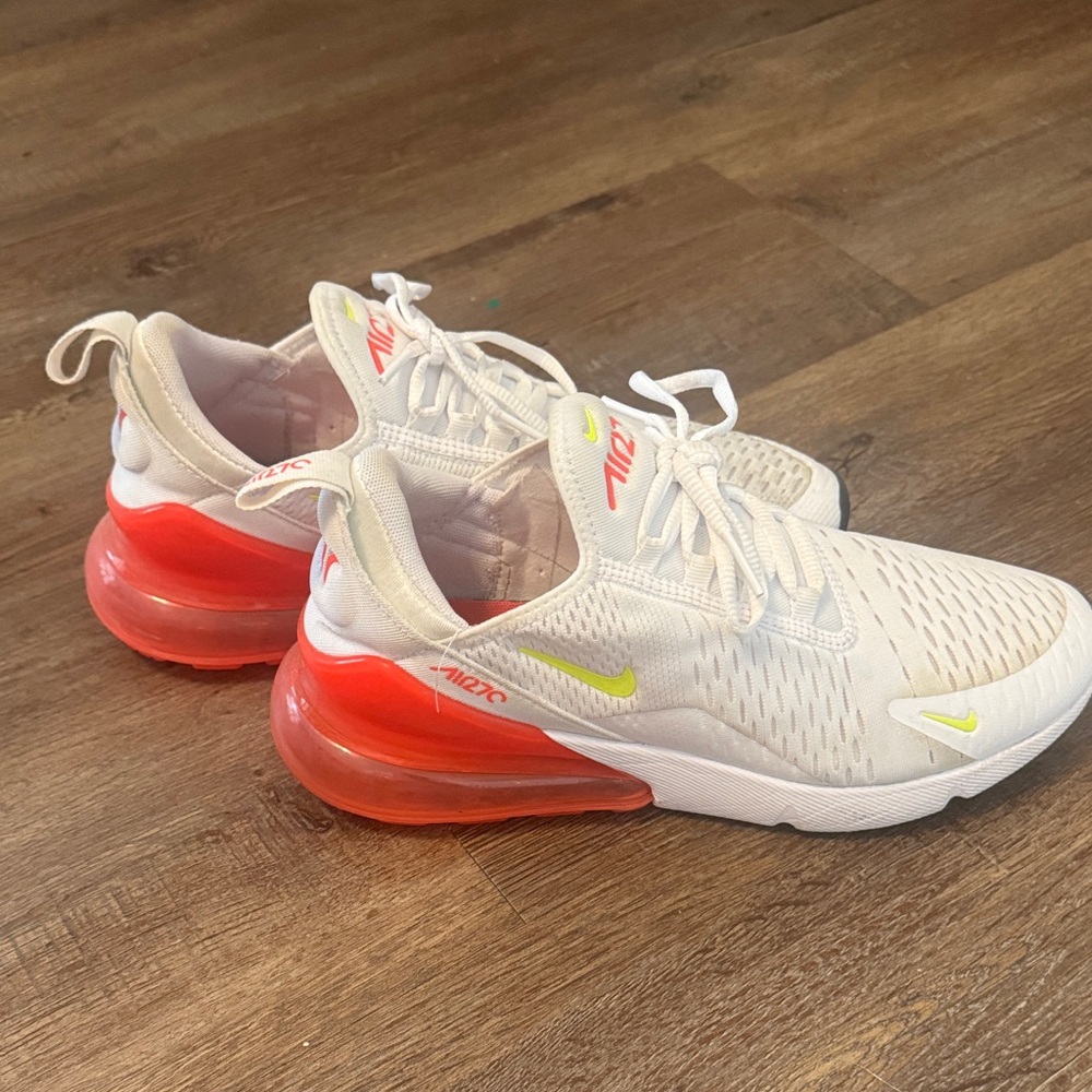 Nike Air Max 270 Beige and Bright Orange Shoes